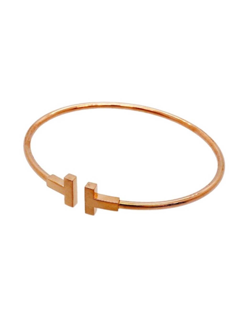 Tiffany & Co Bangle T Wire 18k Pink Gold Bracelet